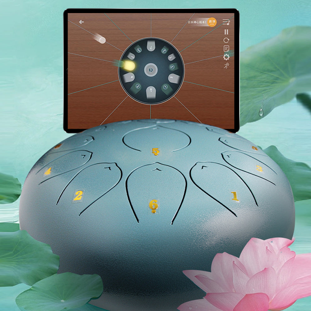 Jooleer Steel Tongue Drum Kit with App, Music Book, Steel Handpan Drum Mallets, and Carry Bag