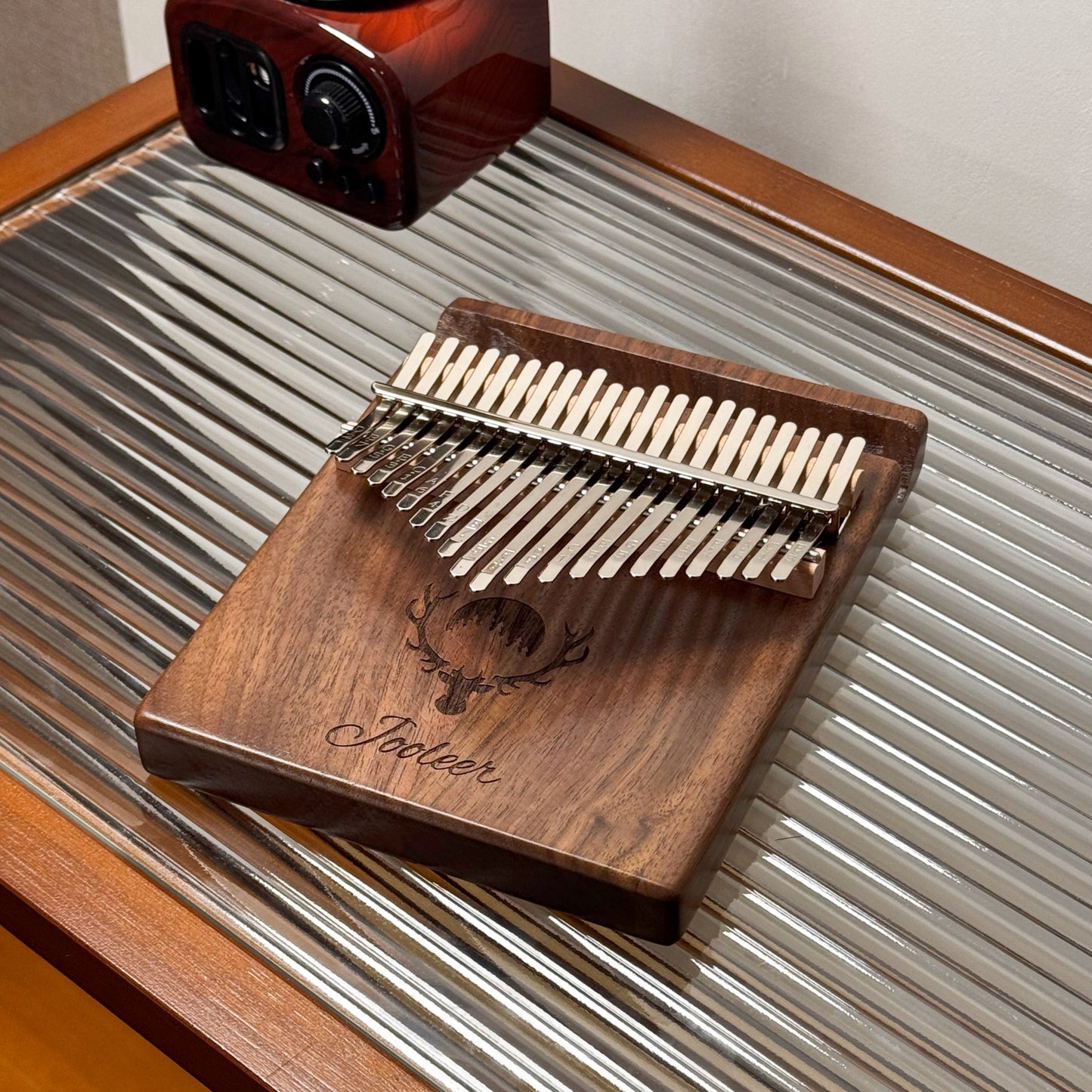 Jooleer 17/21 Keys Black Walnut Kalimba with Smartphone Slot