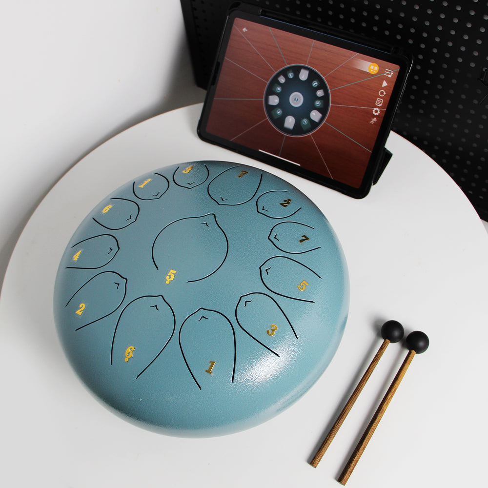 Jooleer Steel Tongue Drum Kit with App, Music Book, Steel Handpan Drum Mallets, and Carry Bag