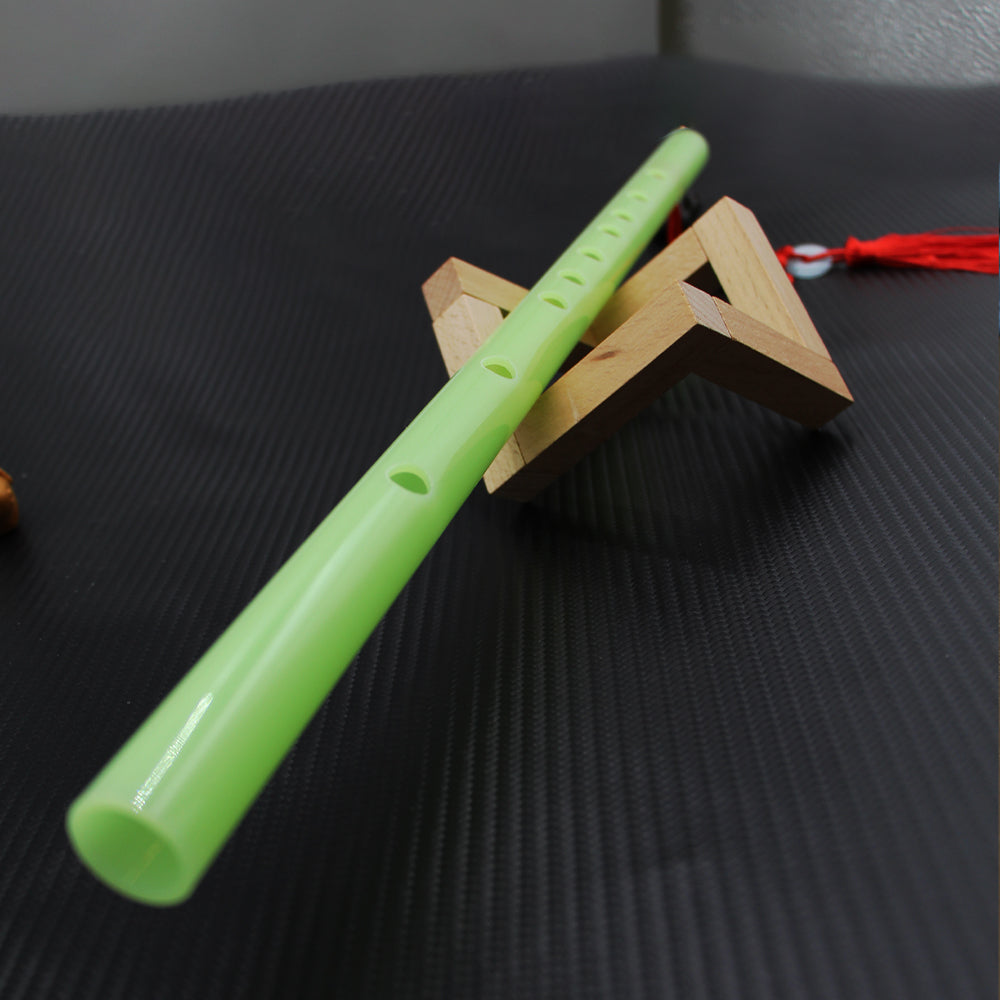 Jooleer Flute Dizi Acrylic Vintage Musical Instrument nonBamboo Chinese 6 Holes Handmade Woodwind Free Membrane & Glue & Protector Key of F