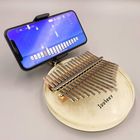 Jooleer 17 Keys Moon Design Acrylic Kalimba with Smartphone Stand and Case