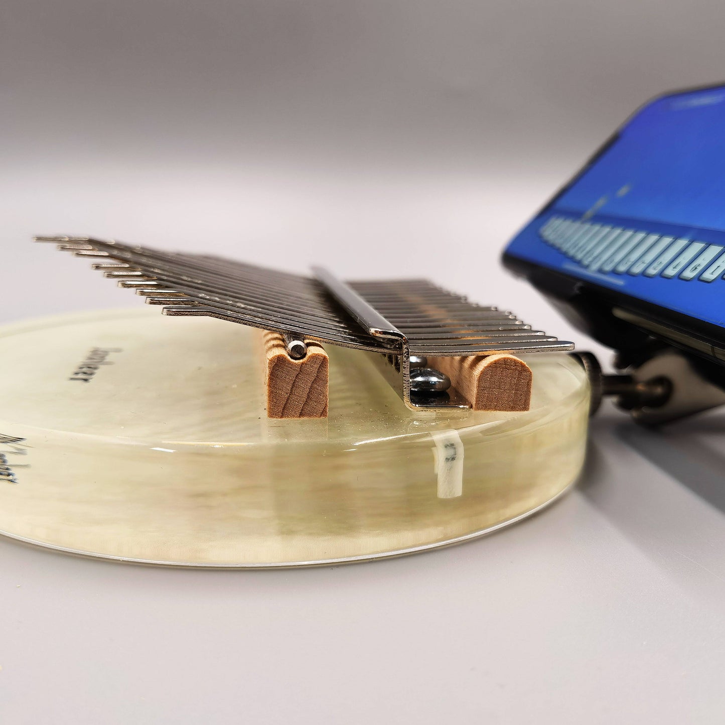Jooleer 17 Keys Moon Design Acrylic Kalimba with Smartphone Stand and Case