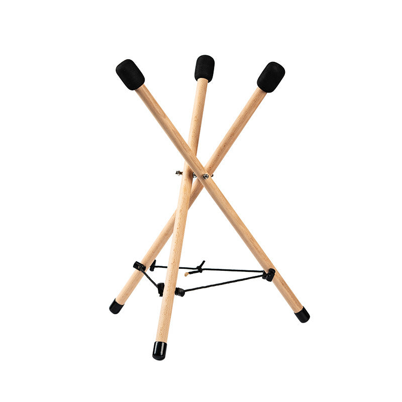 Foldable Solid Wood Stand for Steel Tongue Drum & Handpan – Adjustable Non-Slip Drum Holder with Foam Pads for Sitting Play – 60cm Tall
