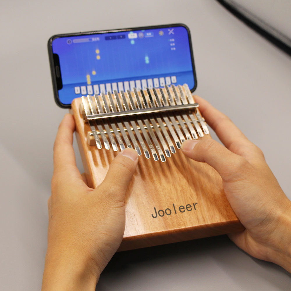 Jooleer 17/21 Keys Okoume Wood Kalimba with Smartphone Slot