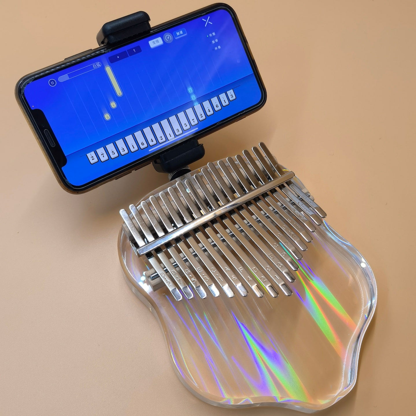 Jooleer 17 Keys Jellyfish Transparent Acrylic Kalimba with Smartphone