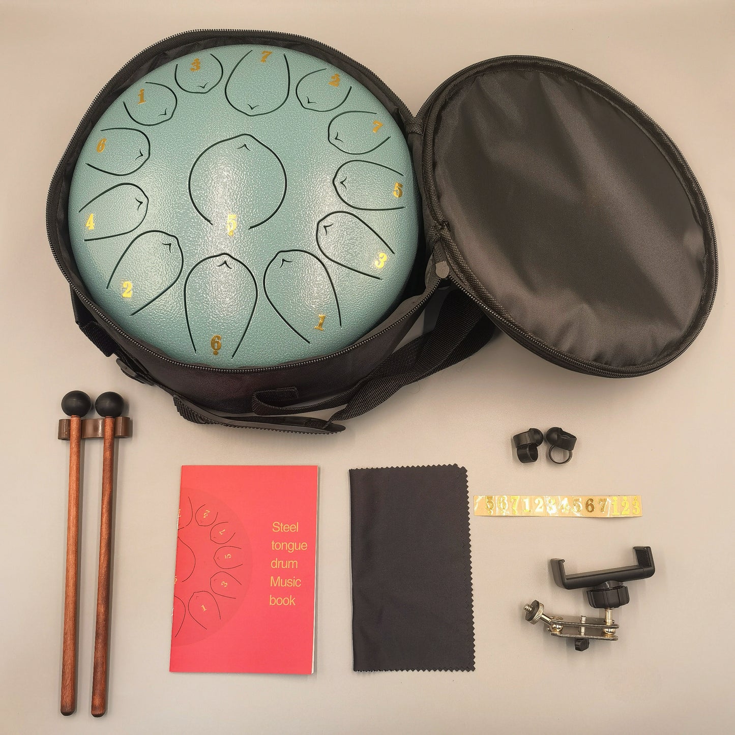 Jooleer Tongue Drum With App Phone Holder 13 Notes 10 Inch Professional Steel Drum  D key for Beginner Professional