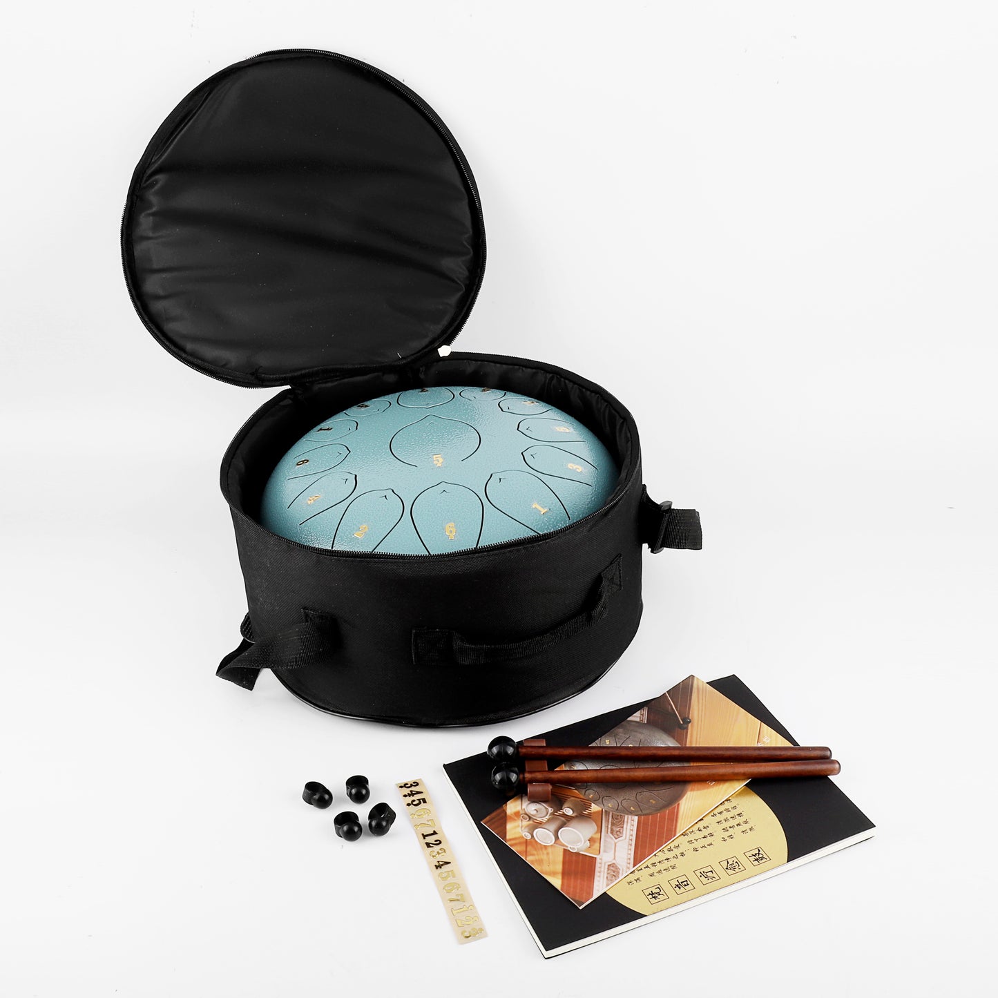 Jooleer Steel Tongue Drum Kit with App, Music Book, Steel Handpan Drum Mallets, and Carry Bag